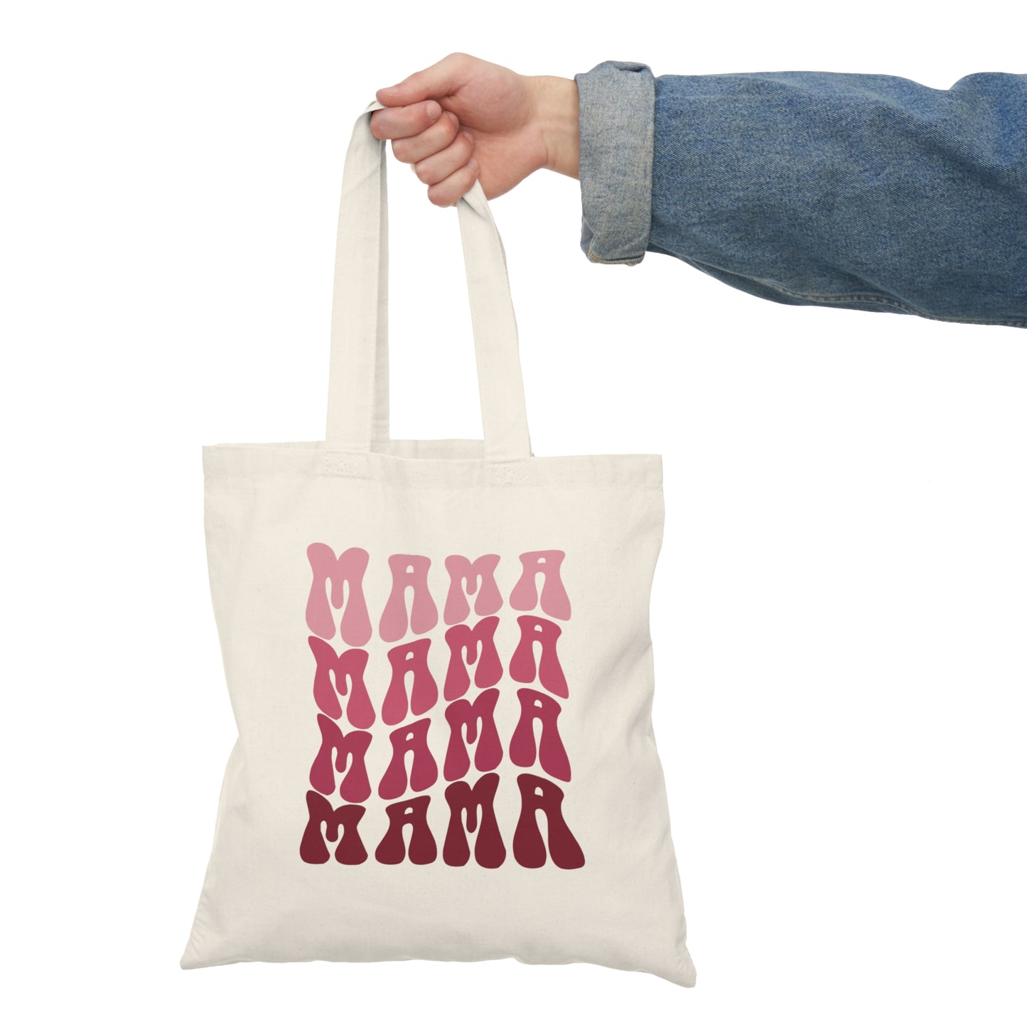 Natural Tote Bag - Pink MAMA Print