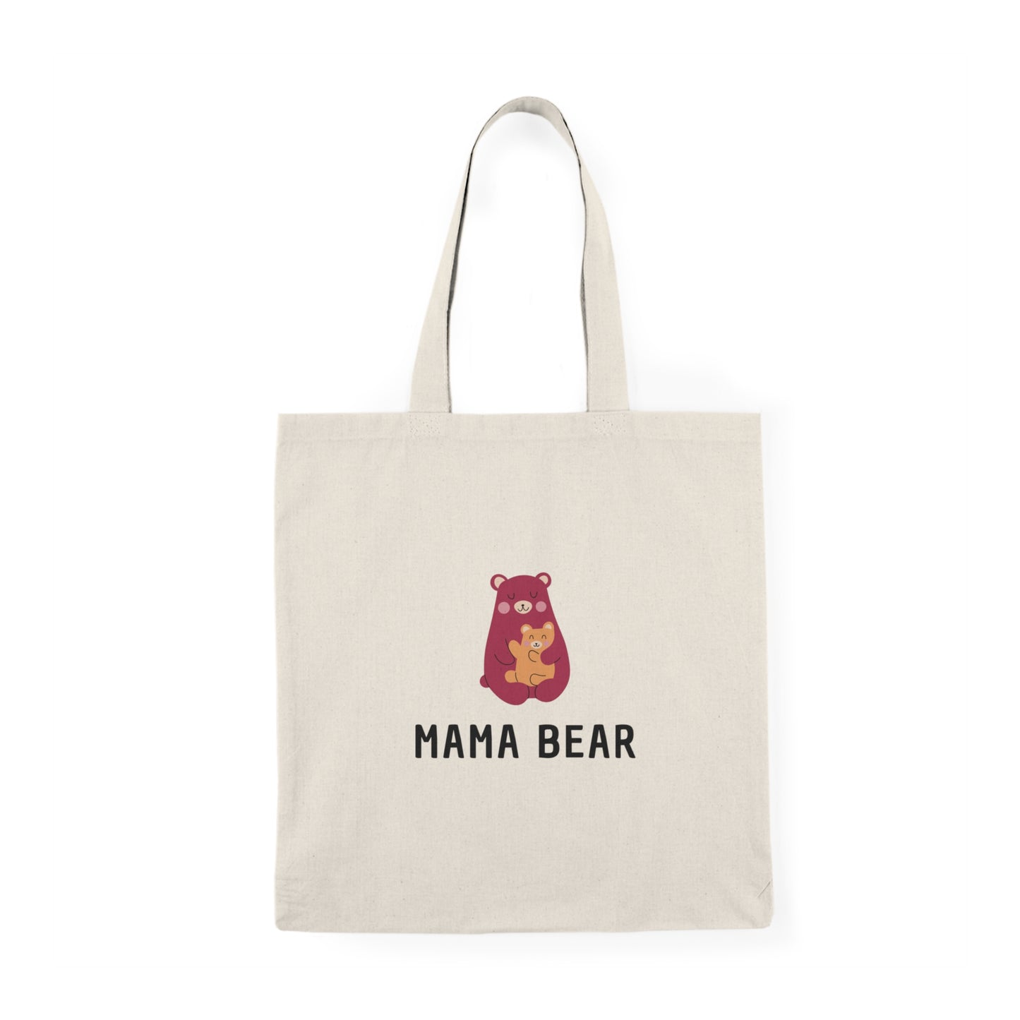 Natural Tote Bag - Pink Mama Bear