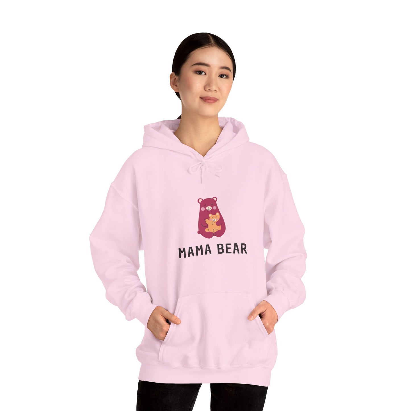 Unisex Hooded Sweatshirt- Pink Mama Bear