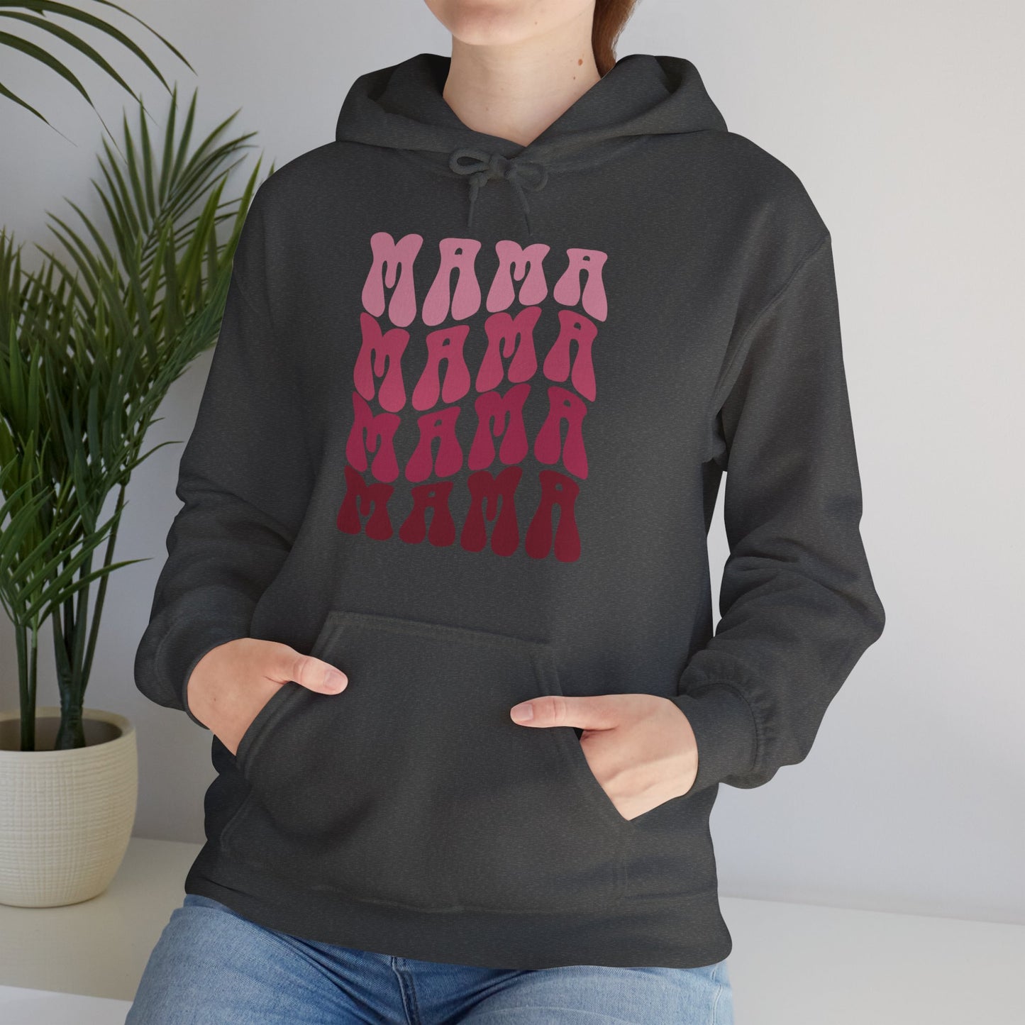 Unisex Hooded Sweatshirt- Mama print in pink