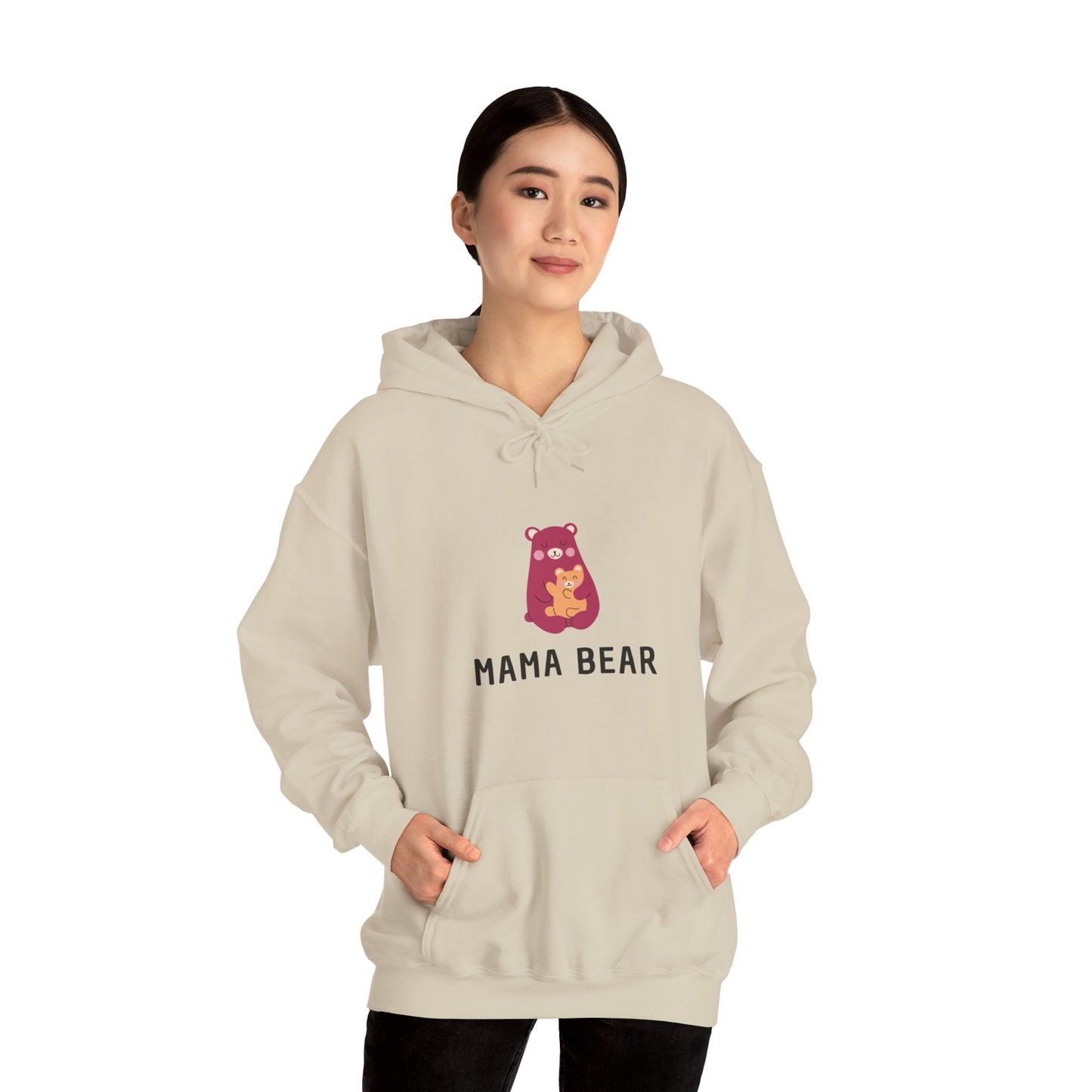 Unisex Hooded Sweatshirt- Pink Mama Bear