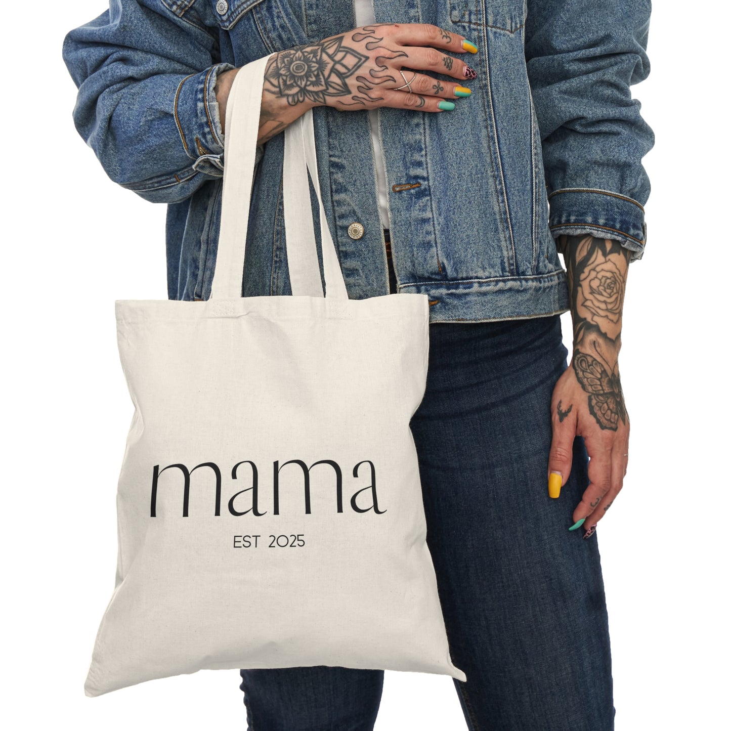 Natural Tote Bag - Mama Est 2025