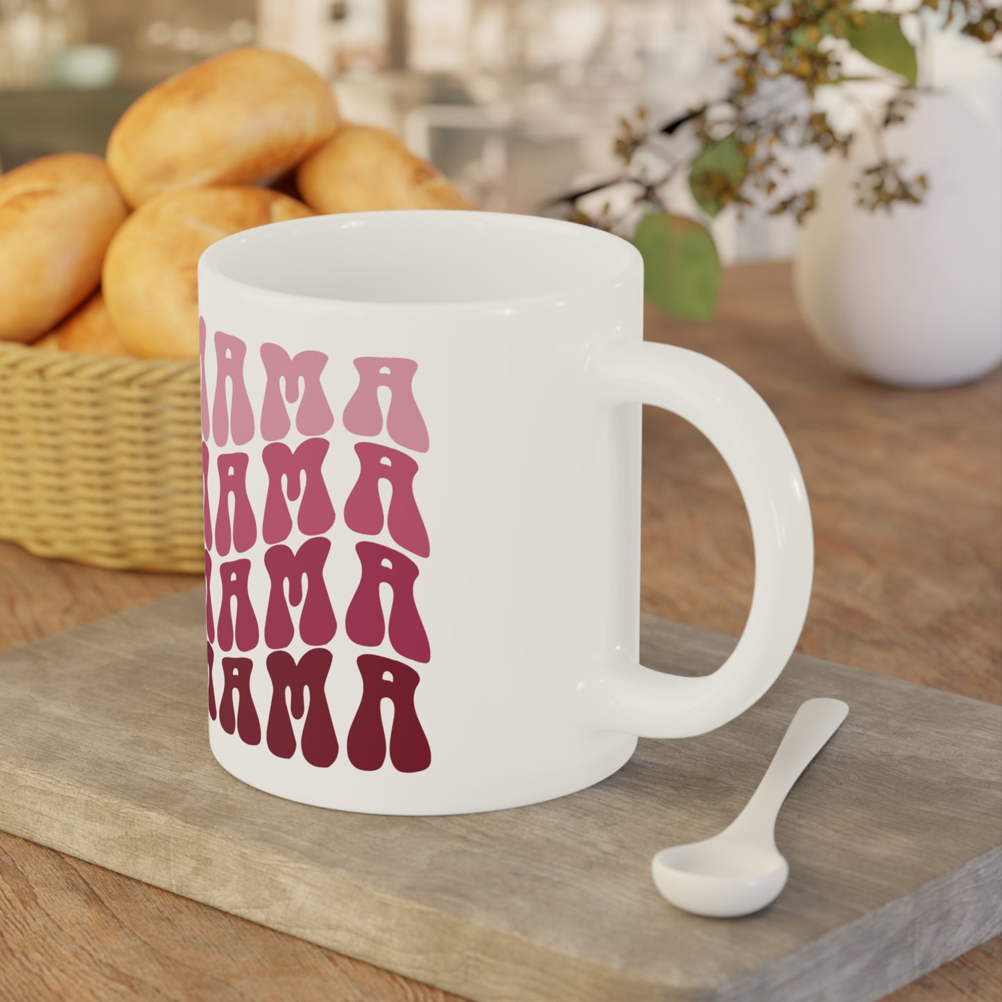 Ceramic Mug- Pink MAMA Print