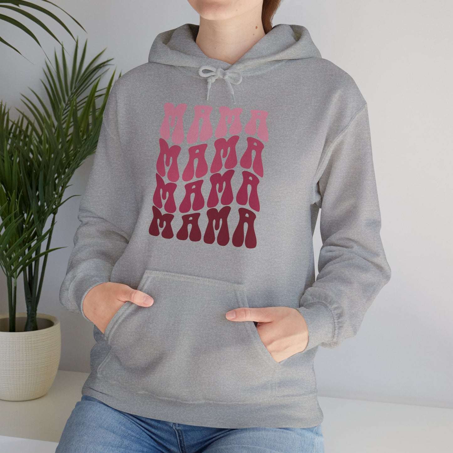Unisex Hooded Sweatshirt- Mama print in pink
