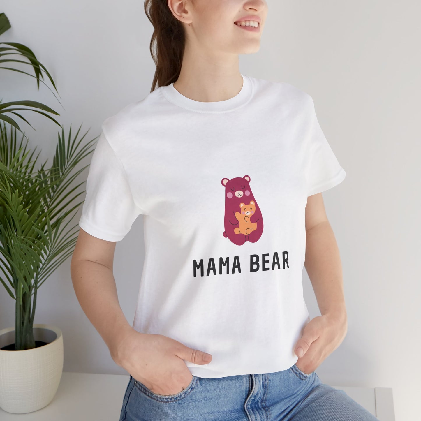 Unisex Jersey Short Sleeve Tee- Pink Mama Bear
