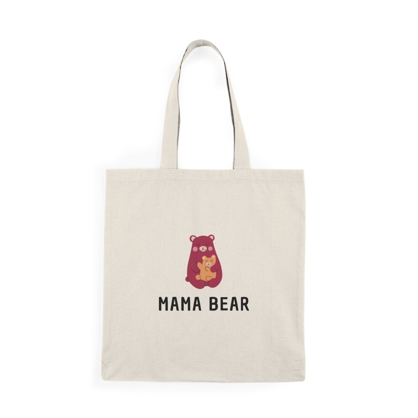 Natural Tote Bag - Pink Mama Bear