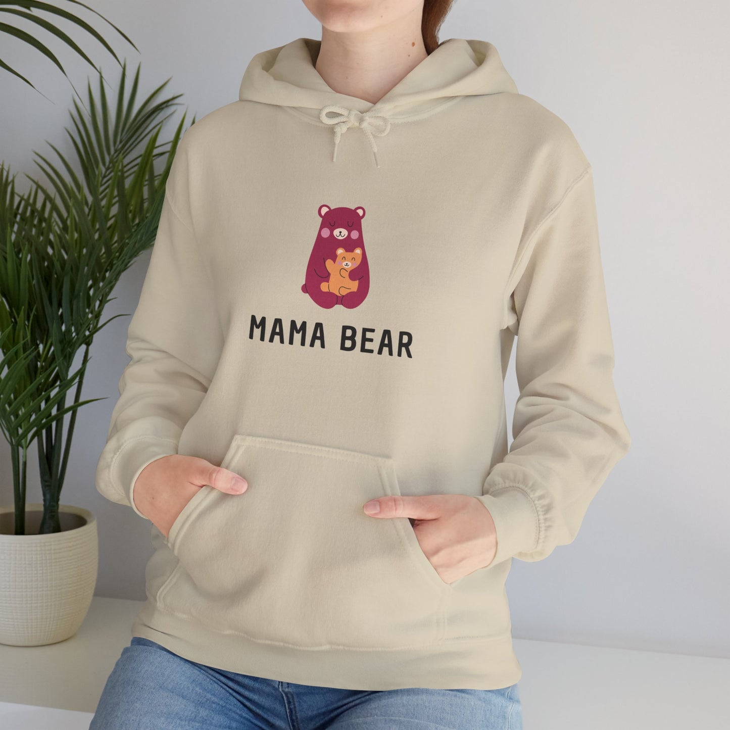 Unisex Hooded Sweatshirt- Pink Mama Bear