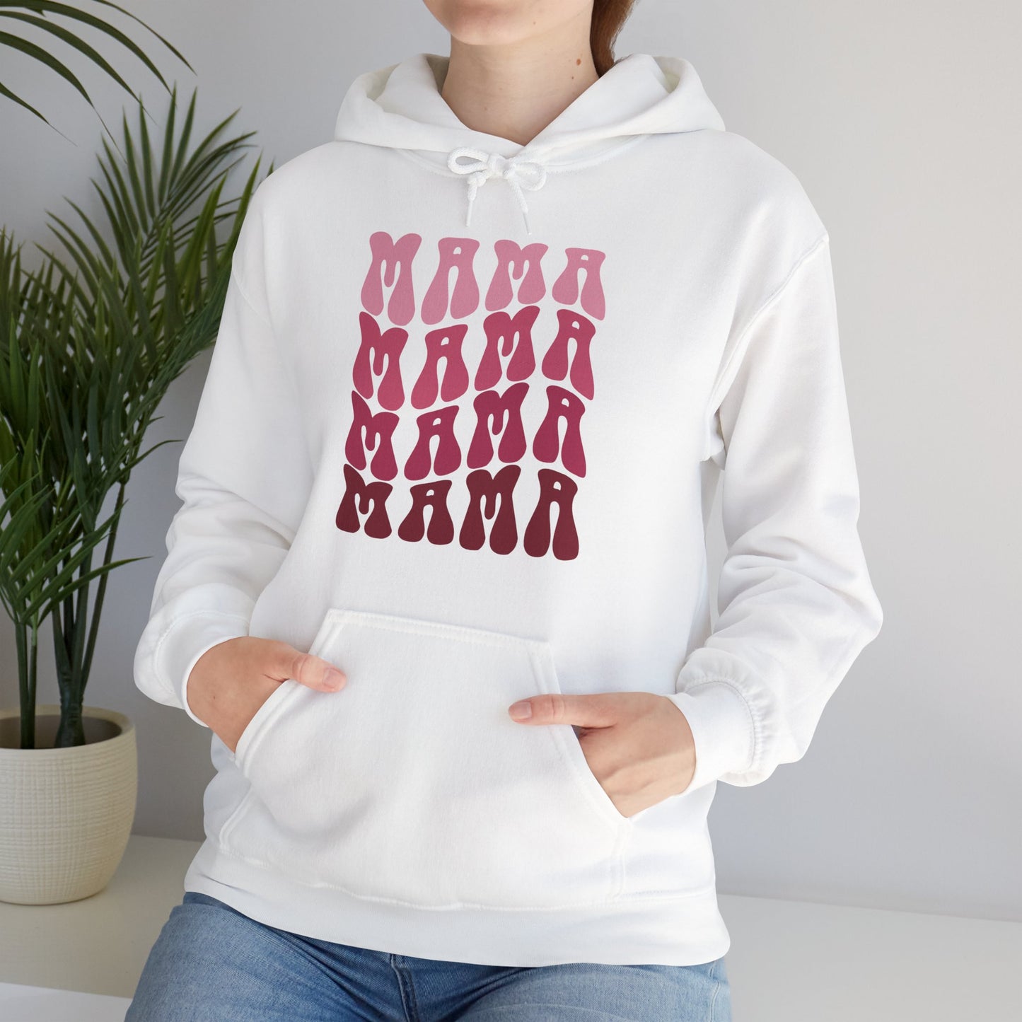 Unisex Hooded Sweatshirt- Mama print in pink