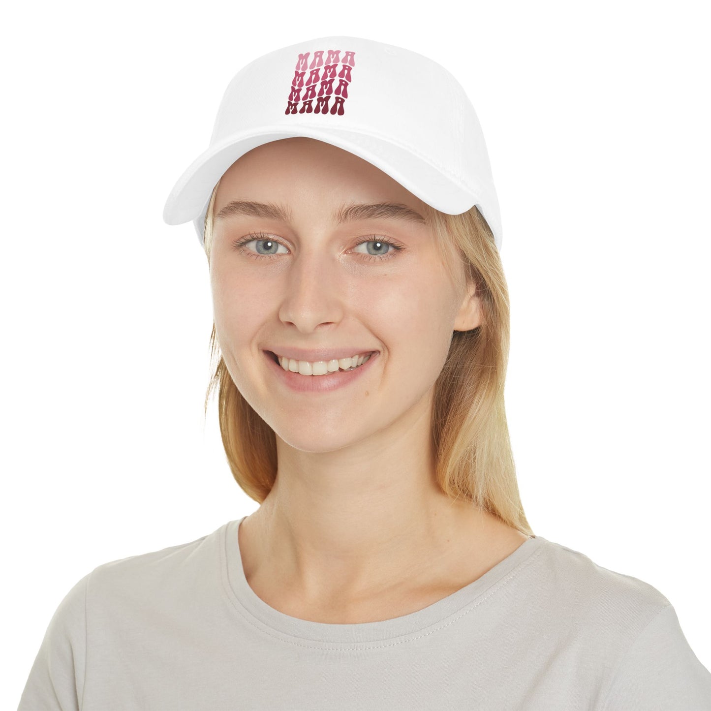 Low Profile Baseball Cap- Pink MAMA Print