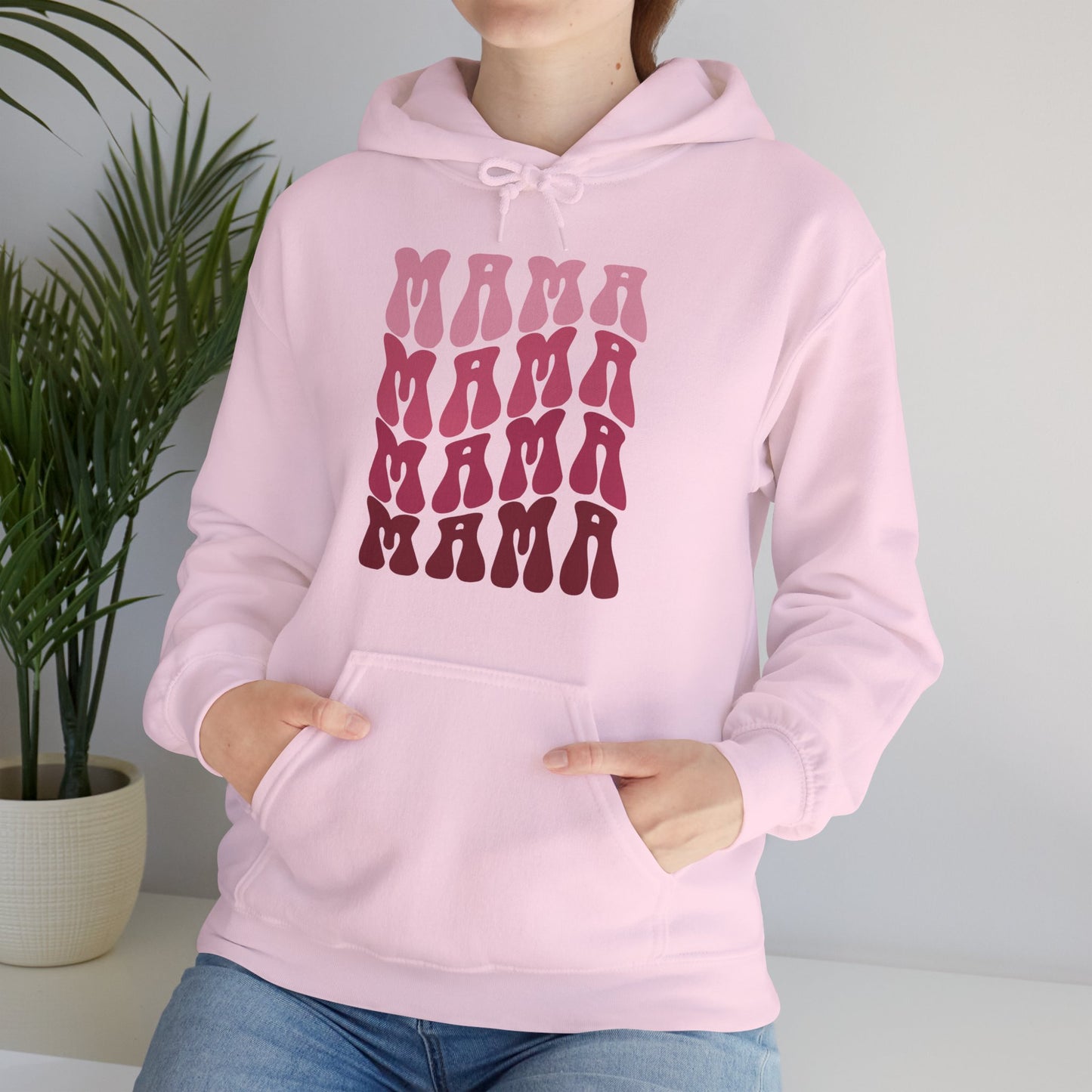 Unisex Hooded Sweatshirt- Mama print in pink