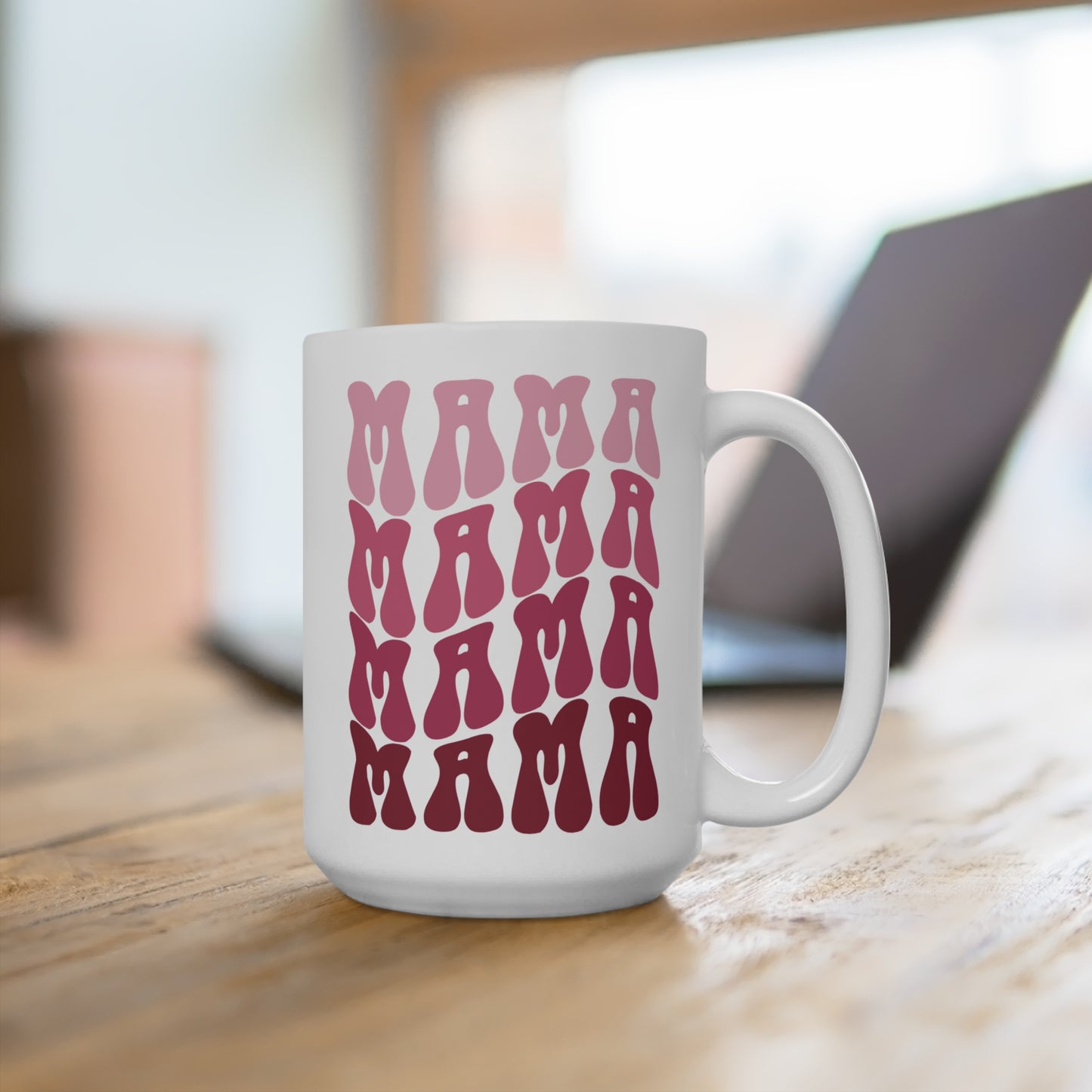 Ceramic Mug- Pink MAMA Print