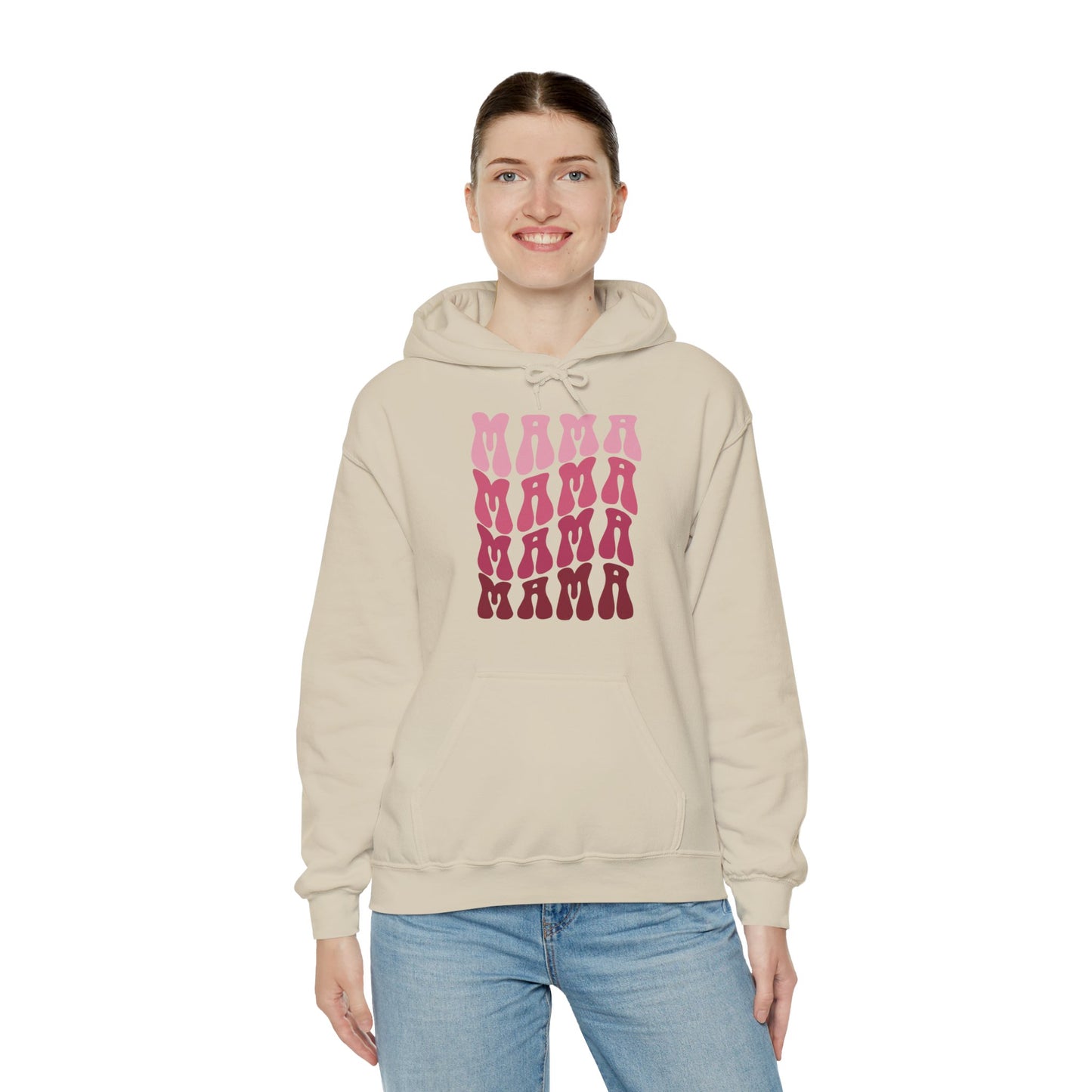 Unisex Hooded Sweatshirt- Mama print in pink