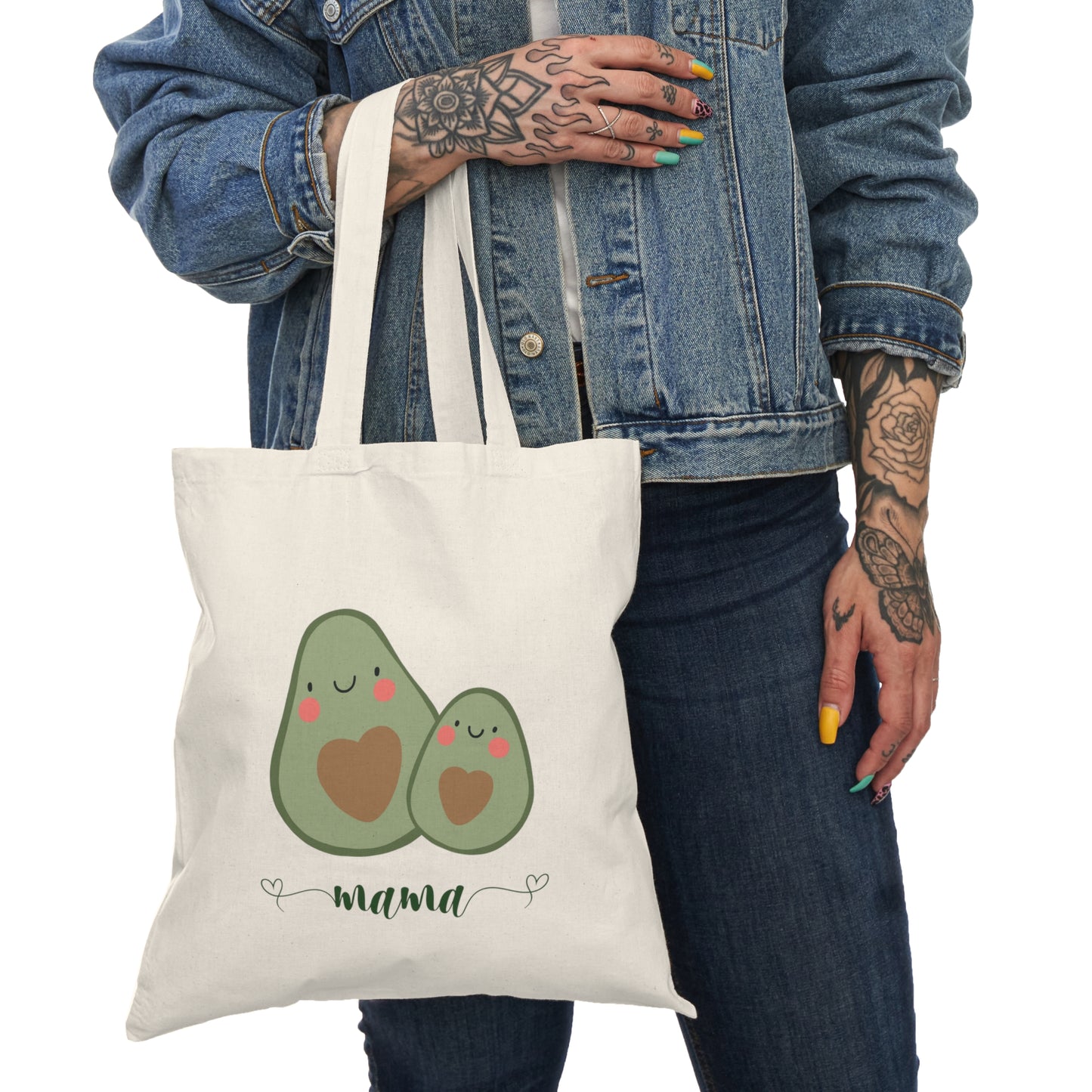 Natural Tote Bag - Avocado Print