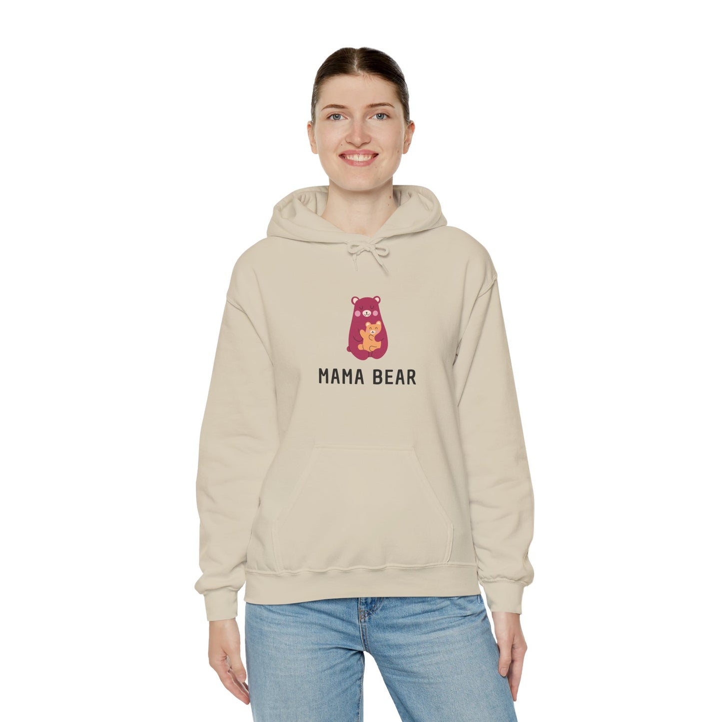 Unisex Hooded Sweatshirt- Pink Mama Bear