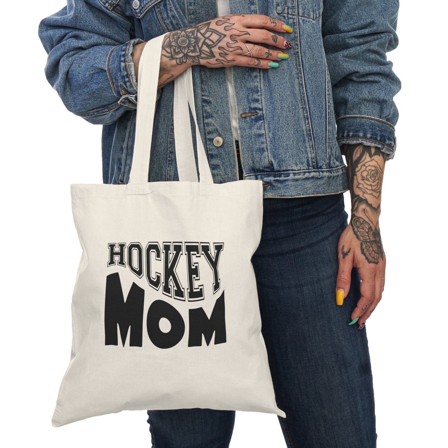 Natural Tote Bag - HOCKEY MOM