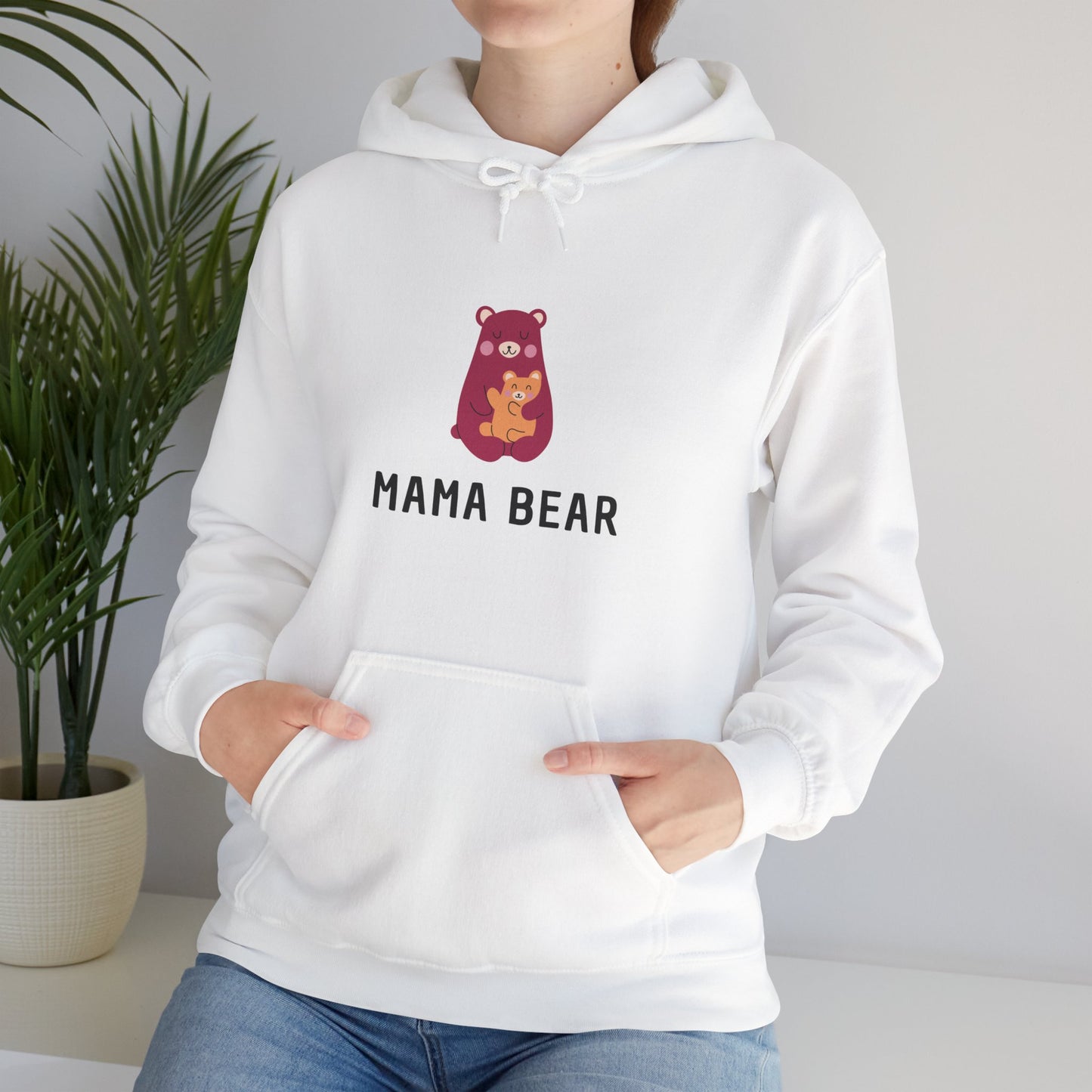 Unisex Hooded Sweatshirt- Pink Mama Bear