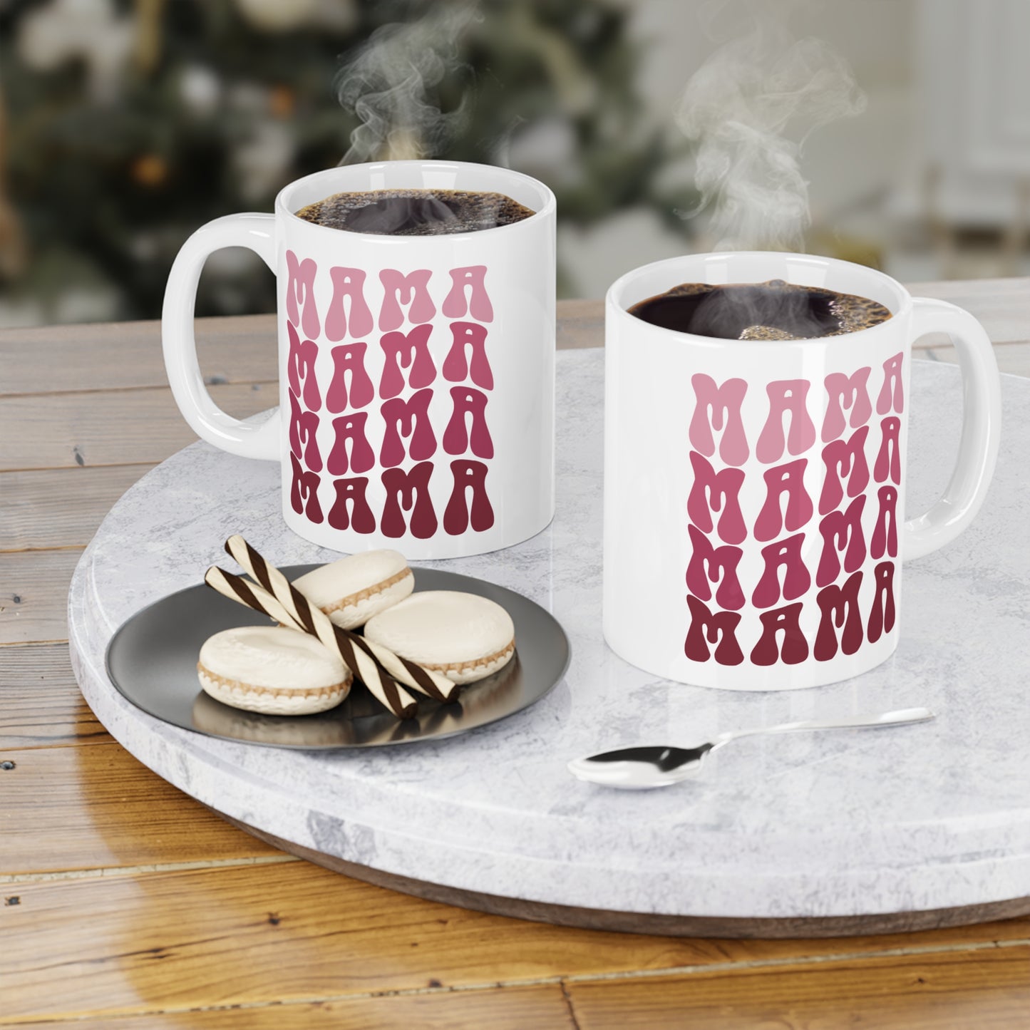 Ceramic Mug- Pink MAMA Print
