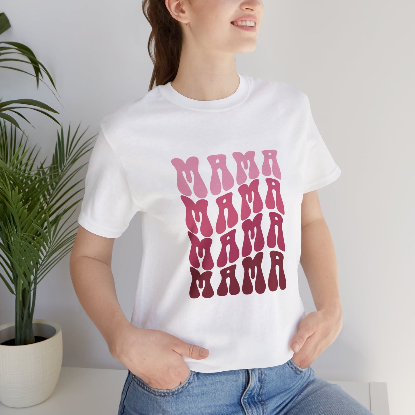 Unisex Jersey Short Sleeve Tee- Pink MAMA Print