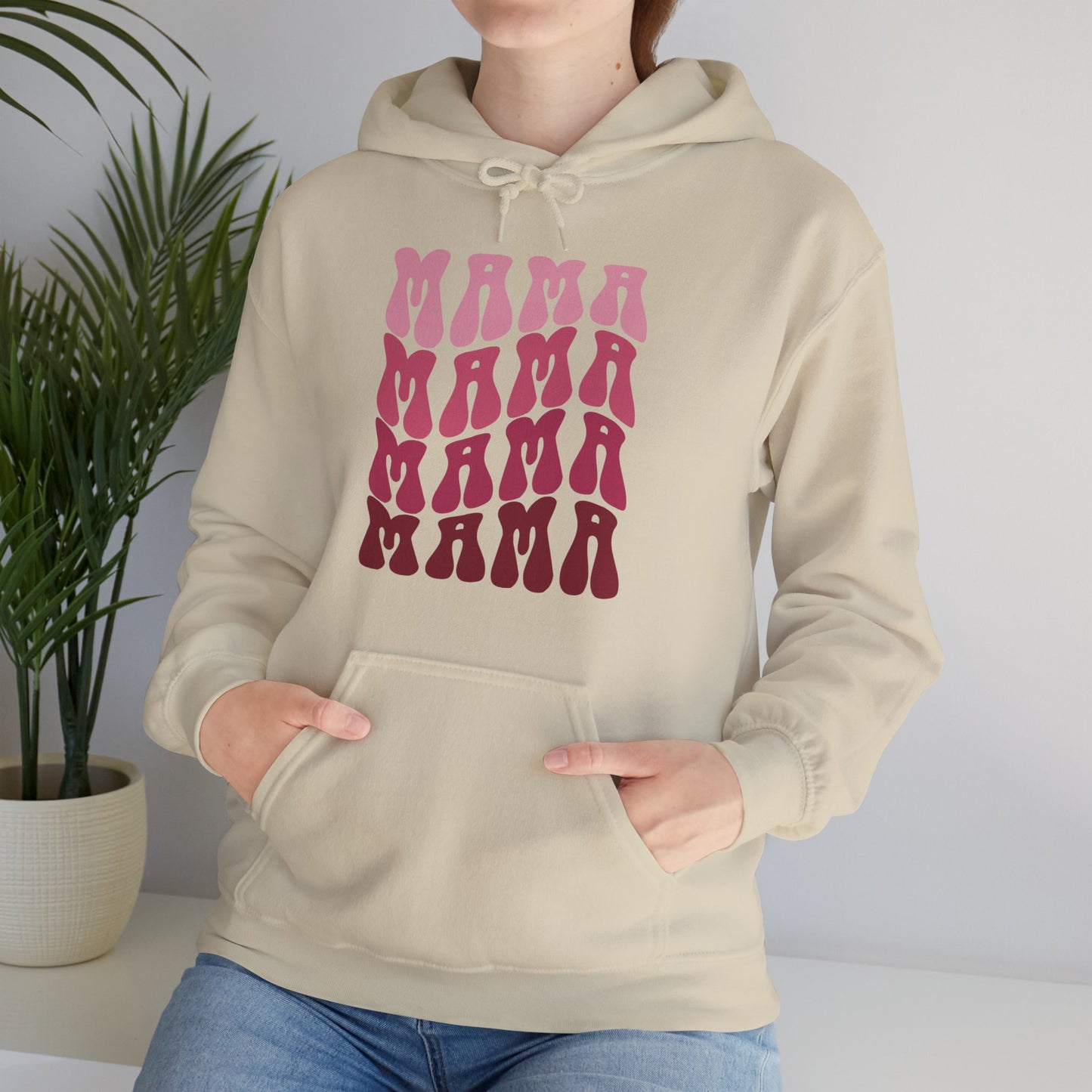 Unisex Hooded Sweatshirt- Mama print in pink