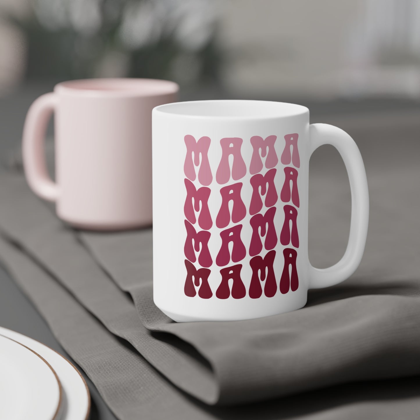 Ceramic Mug- Pink MAMA Print