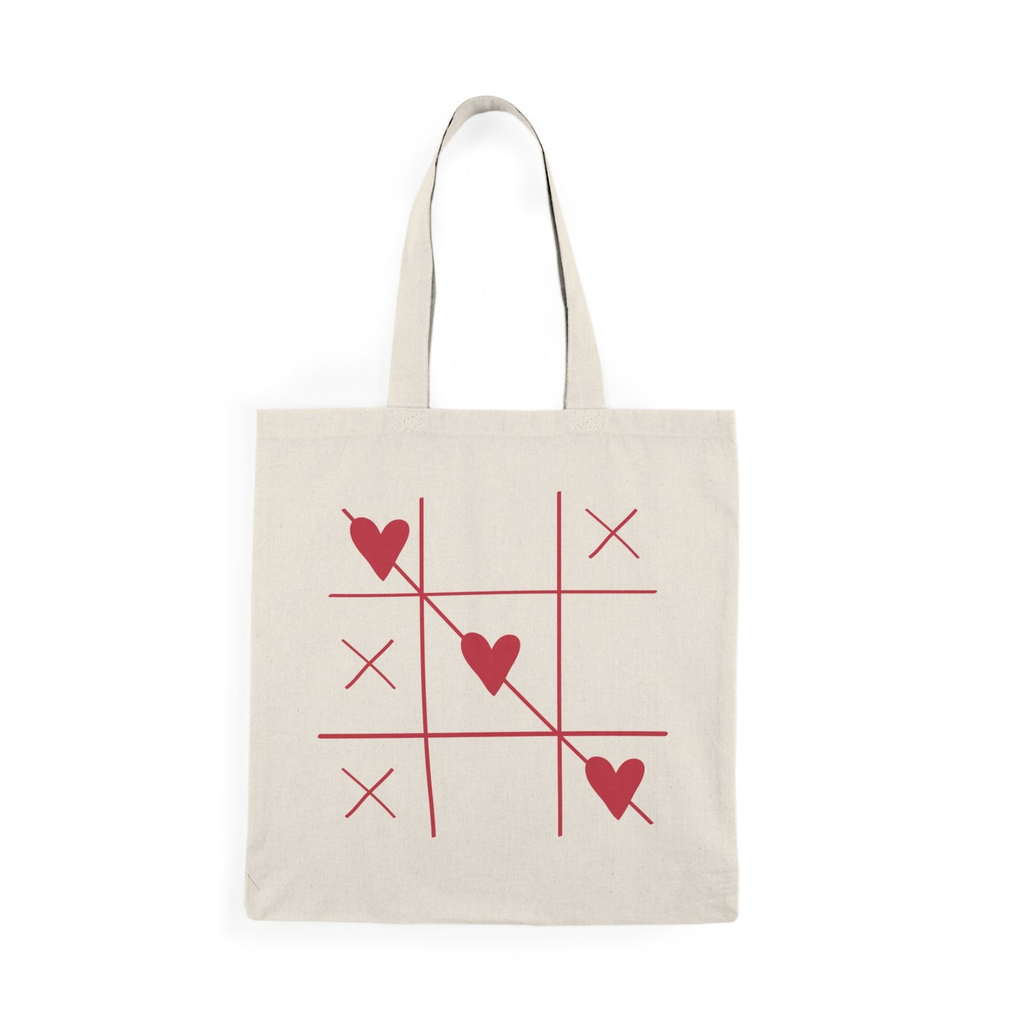 Natural Tote Bag- 3 Hearts Print