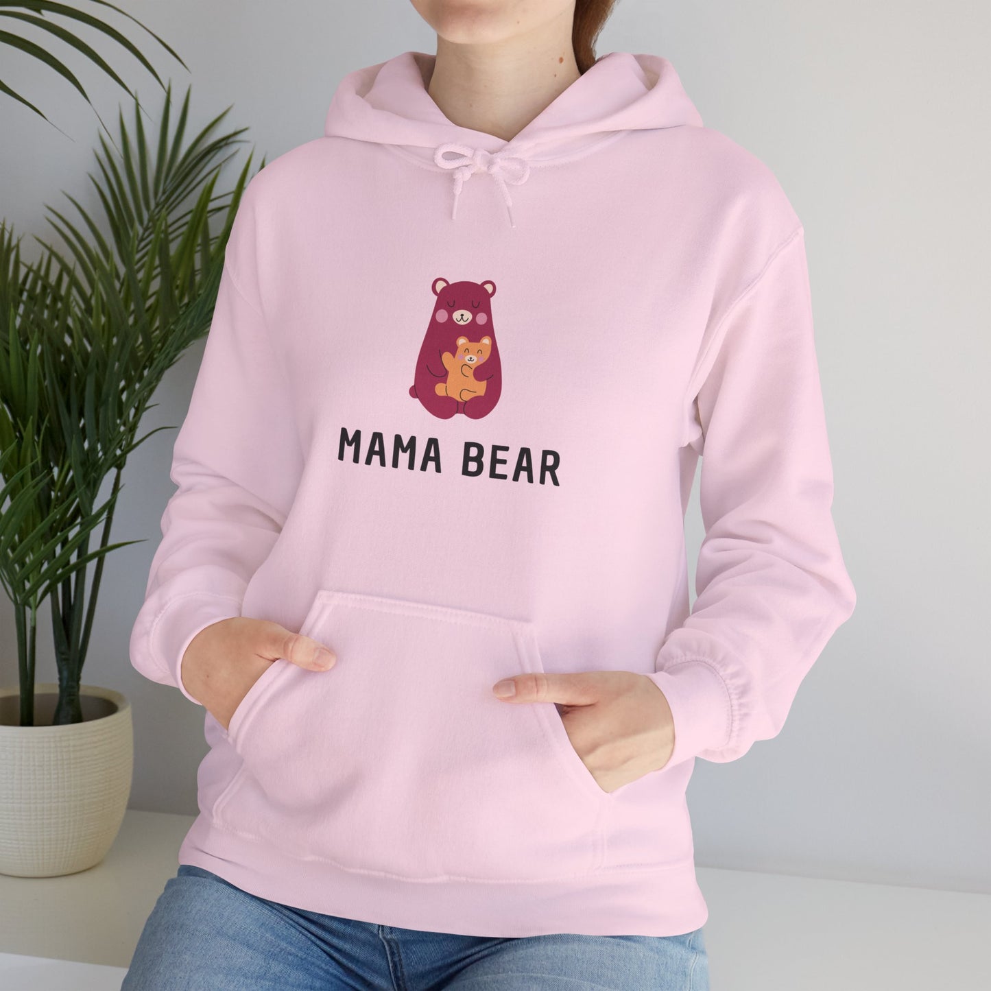 Unisex Hooded Sweatshirt- Pink Mama Bear