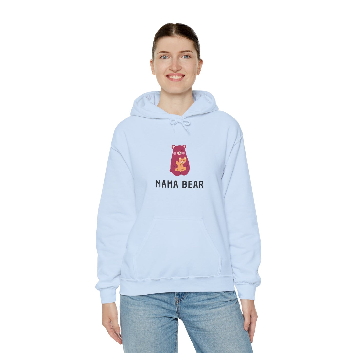 Unisex Hooded Sweatshirt- Pink Mama Bear