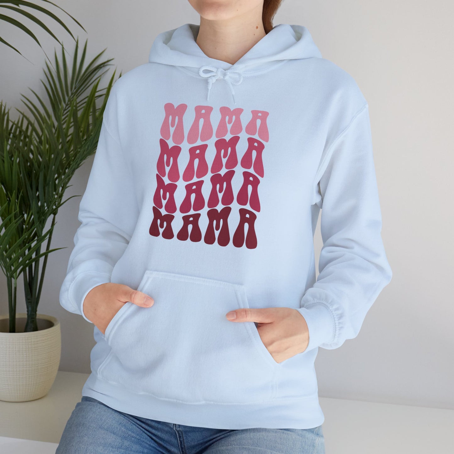 Unisex Hooded Sweatshirt- Mama print in pink