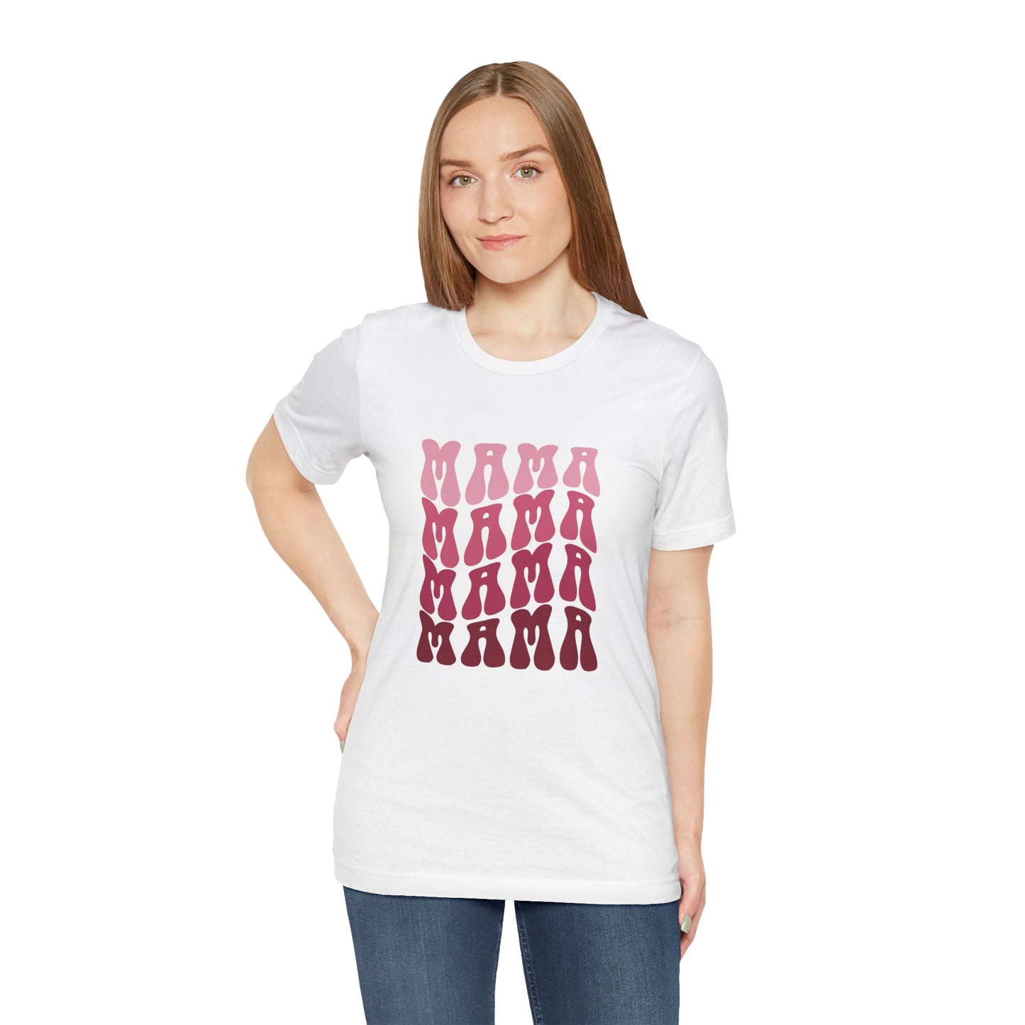 Unisex Jersey Short Sleeve Tee- Pink MAMA Print