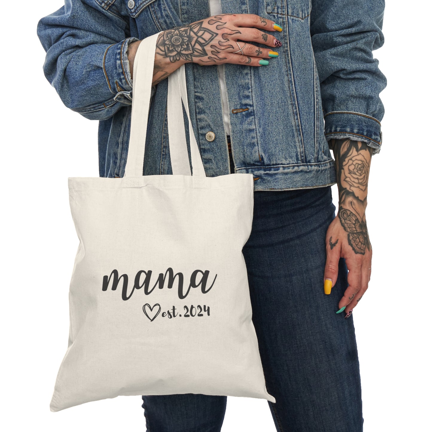 Natural Tote Bag - MAMA EST 2024