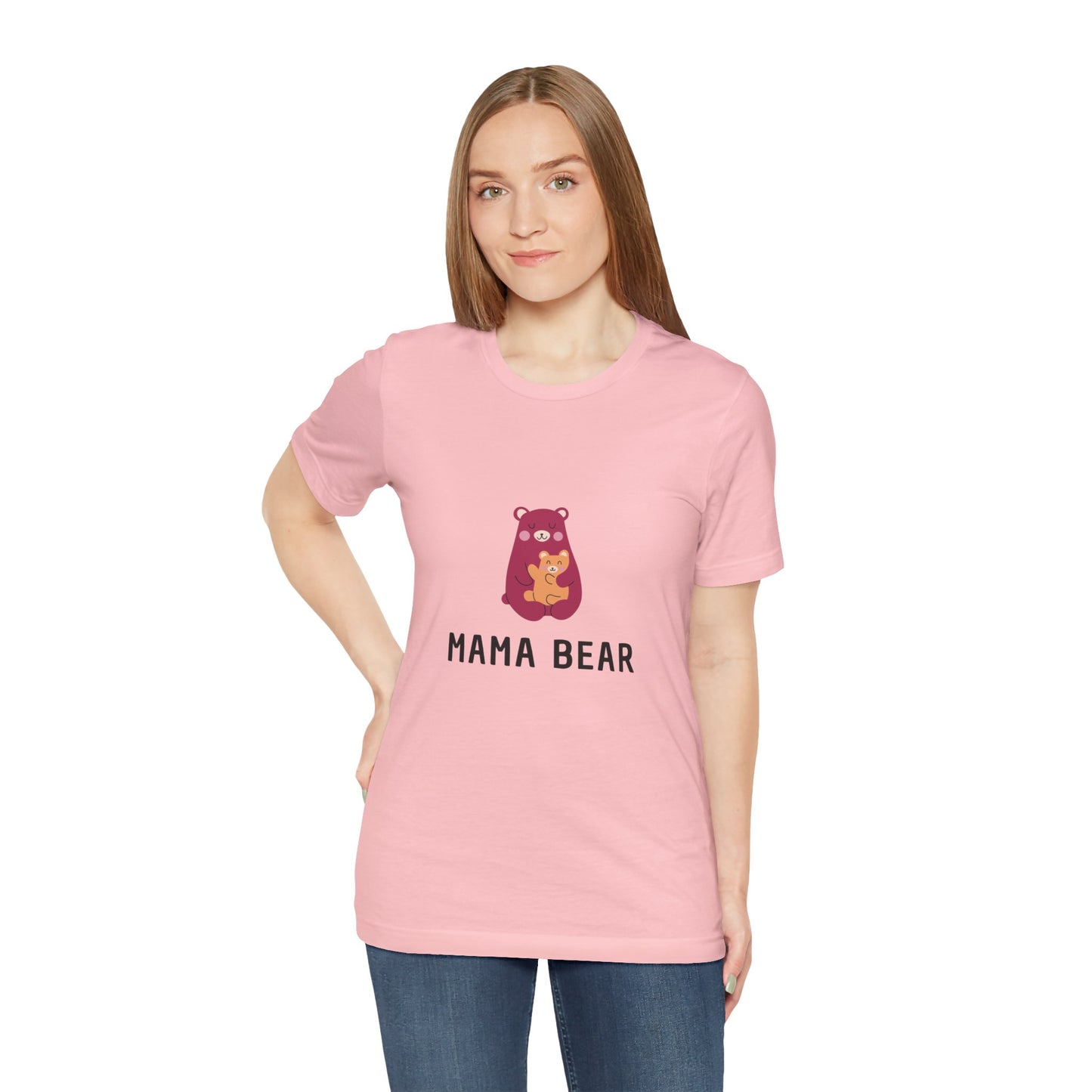Unisex Jersey Short Sleeve Tee- Pink Mama Bear