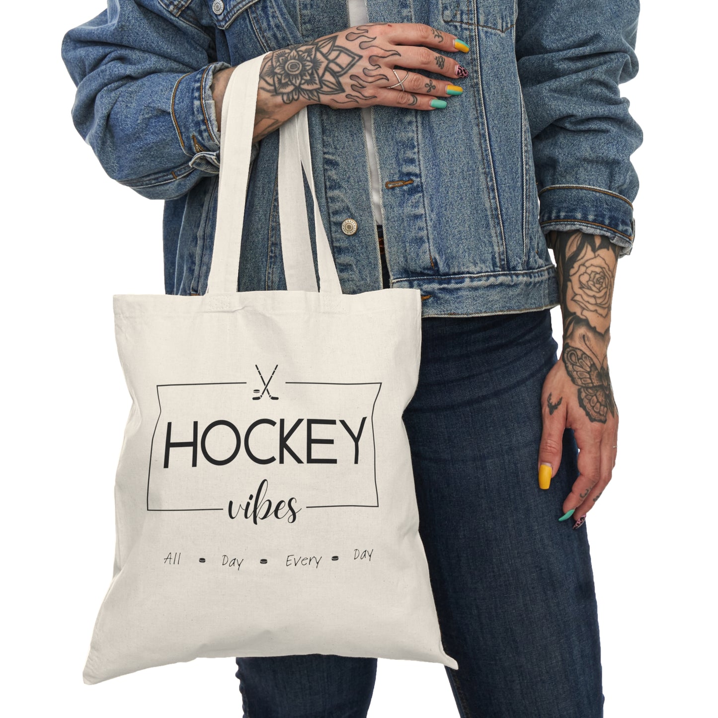 Natural Tote Bag - Hockey Vibes