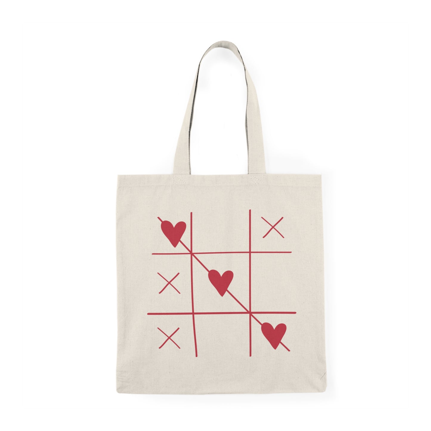 Natural Tote Bag- 3 Hearts Print