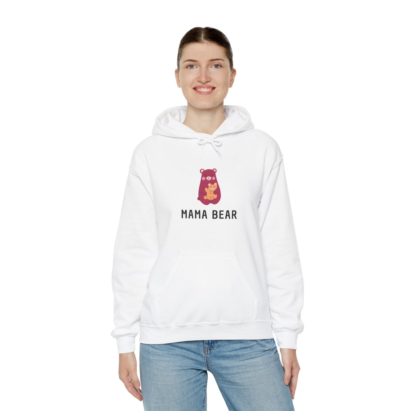 Unisex Hooded Sweatshirt- Pink Mama Bear