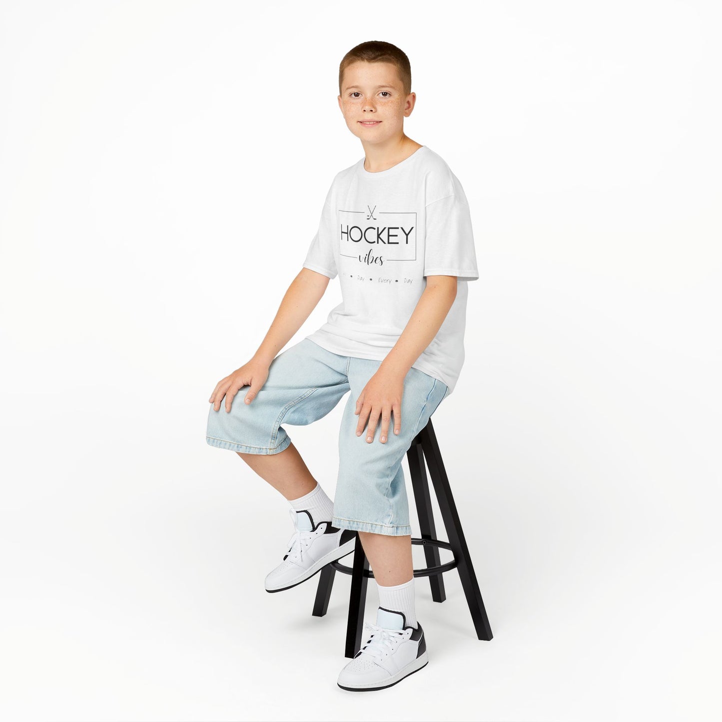 Kids Cotton Tshirt- Hockey vibes Print