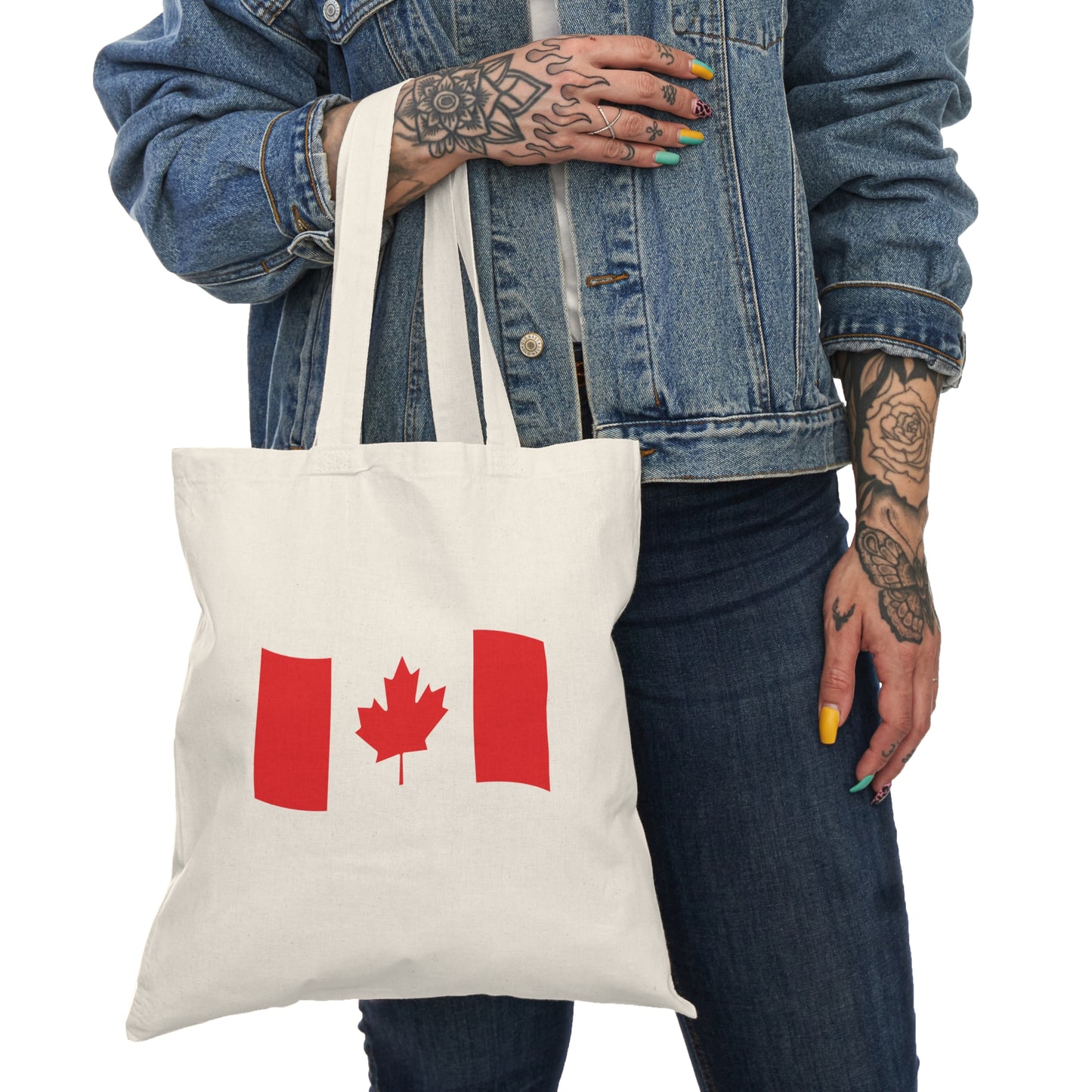Natural Tote Bag - Canadian Flag