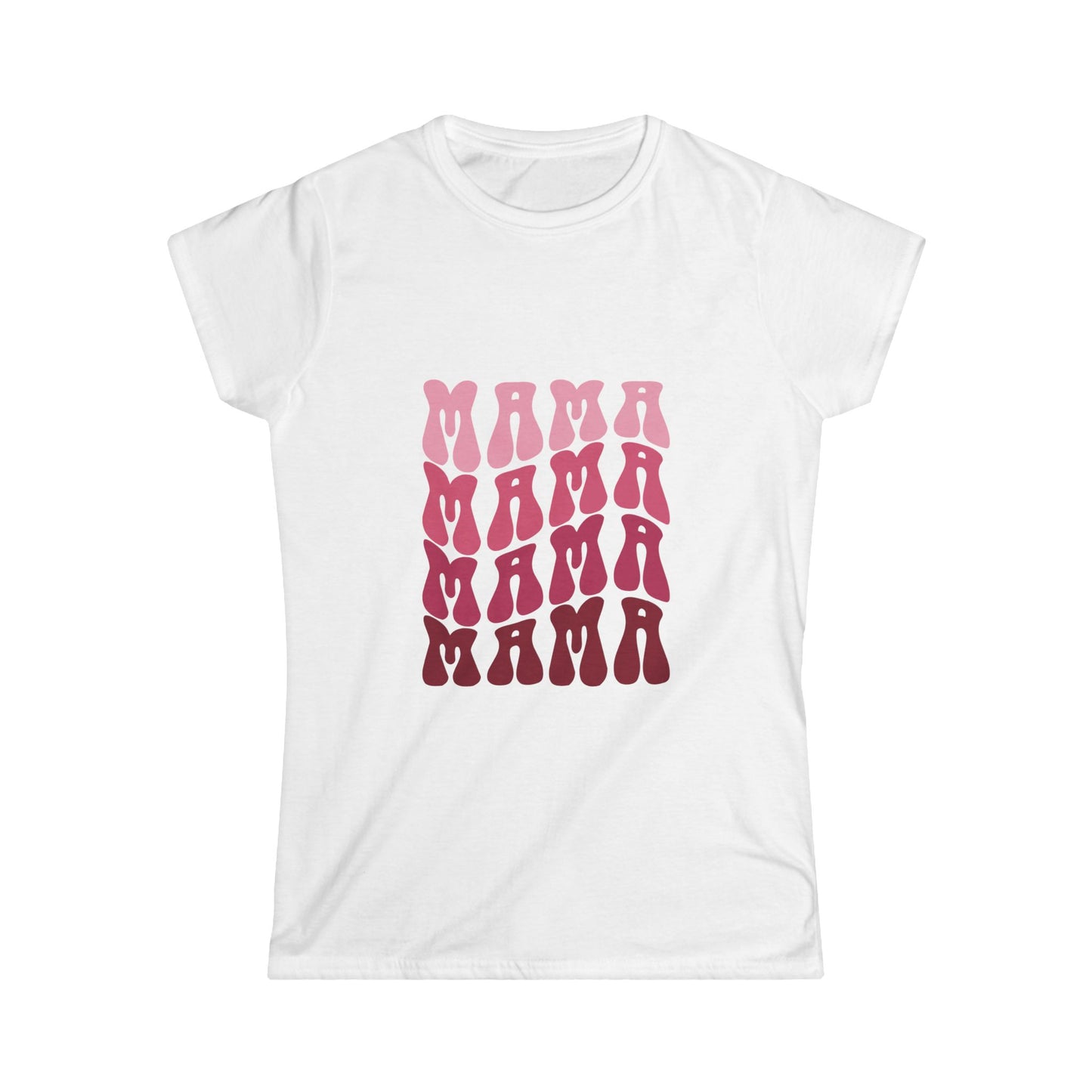 Women's Softstyle Tee- Pink MAMA Print