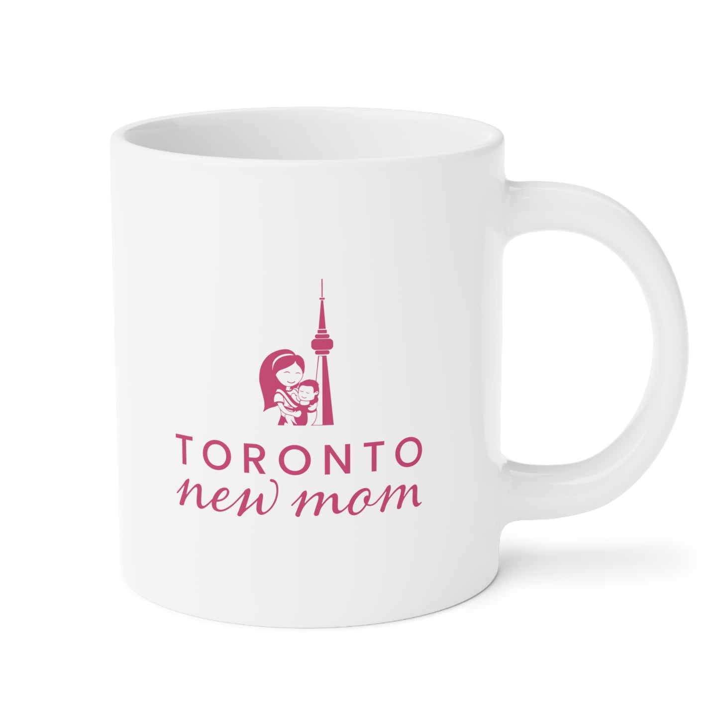 Ceramic Mug- Toronto New Mom- Pink print on white mug